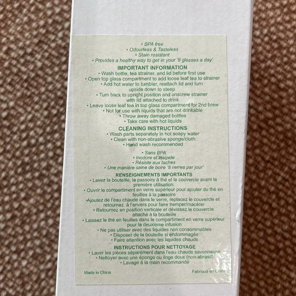 Tea and Water Infuser Glass Bottle - Picture 10 of 10